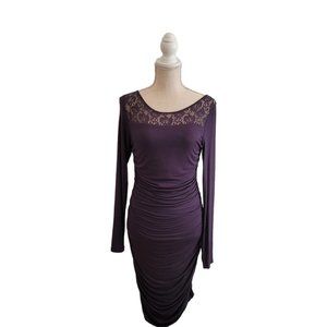 Lola & Sophie Ruched Dress Size S Purple